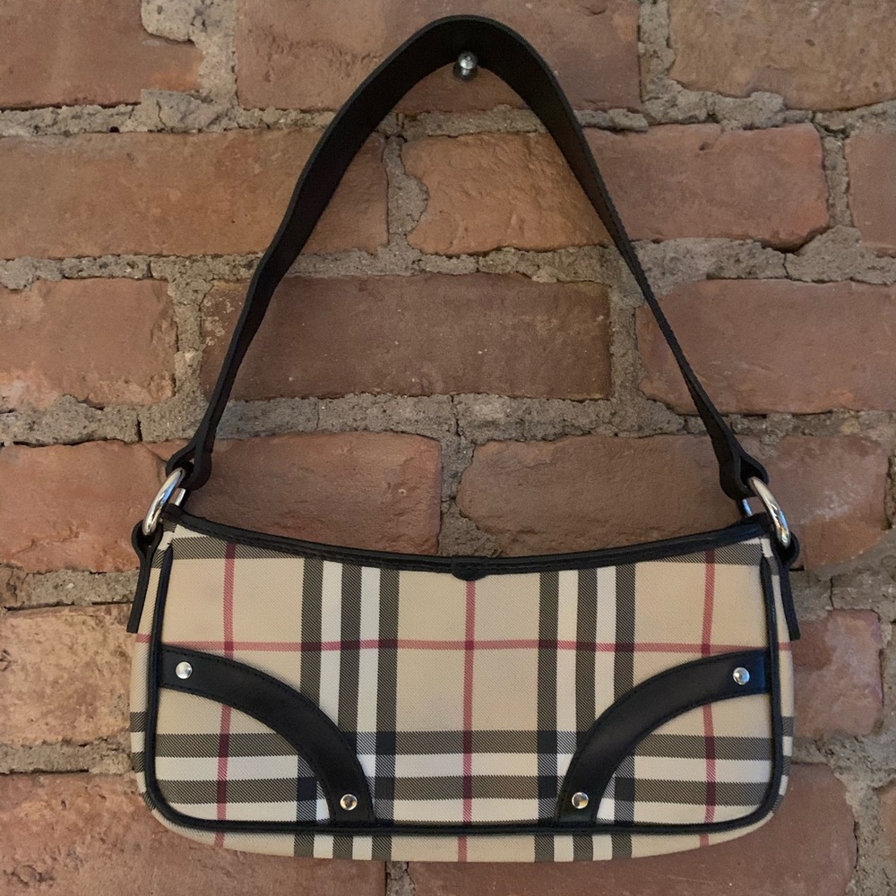 Authentic Burberry Nova Check Baguette Hobo Mini